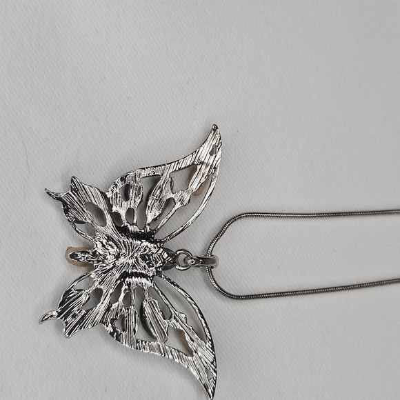 Butterfly Beaded Silver Necklace - Picture 6 of 11